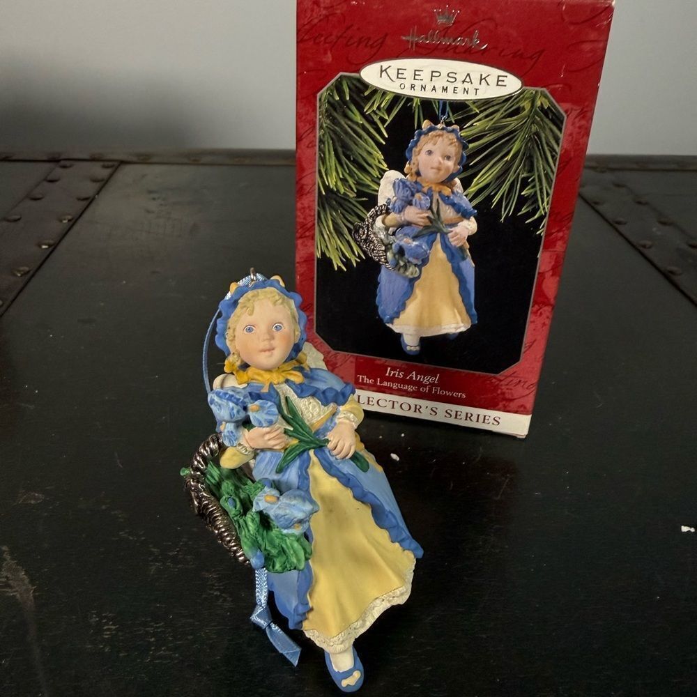 1998 Hallmark Keepsake Ornament Iris Angel - The Language Of Flowers Collectors